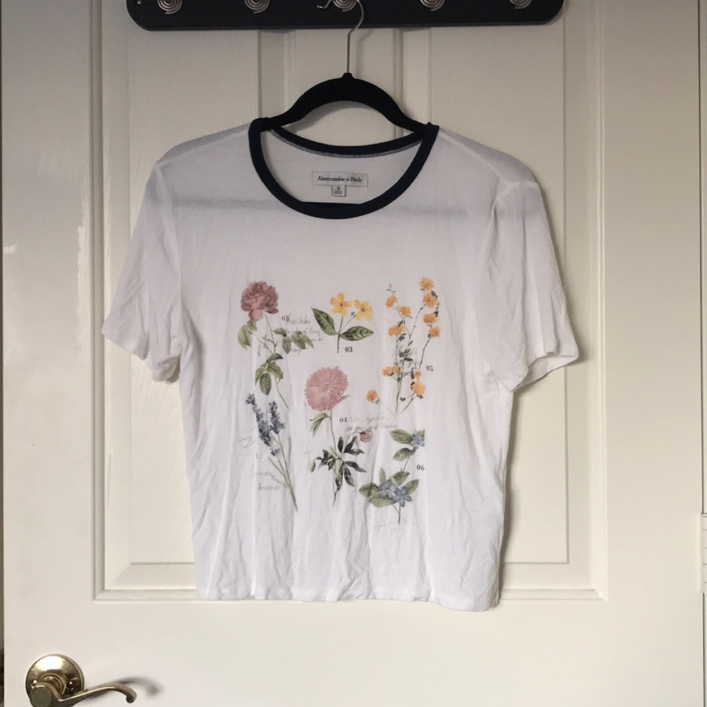 Floral Abercrombie and Fitch Ringer Tee